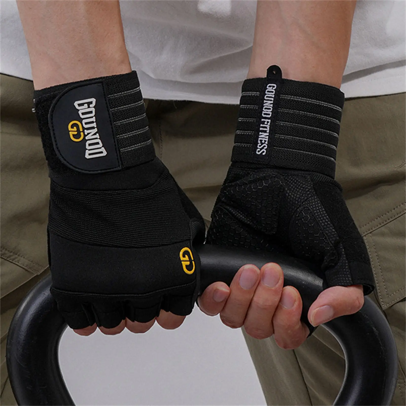 Workout Gloves for Men Women Half Finger Glove with Wrist Wrap for Sport Weight Lifting Training Bicycle Motorcyclist Gym Glove