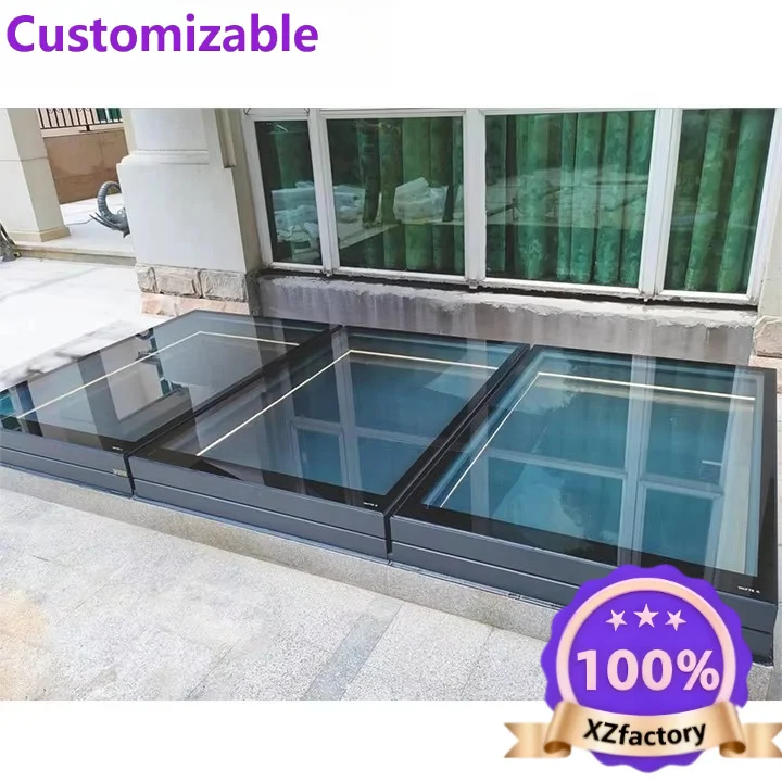 Factory Direct 2026 Balcone Patio Lucernario retrattile con apertura scorrevole elettrica Tetto scorrevole in alluminio