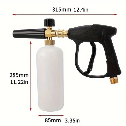 Imagen 2 del producto Kit compacto de cañón de espuma de alta presión con adaptador M22-14/15 y conexión rápida de 1/4"", pistola de lavado corta para limpieza del hogar/vehículos