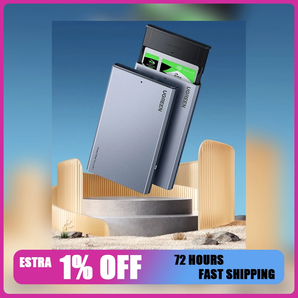 UGREEN 90617 CM587 Aluminum 2.5 Inch SATA HDD Enclosure USB 3.0 5Gbps External SSD Hard Drive Case