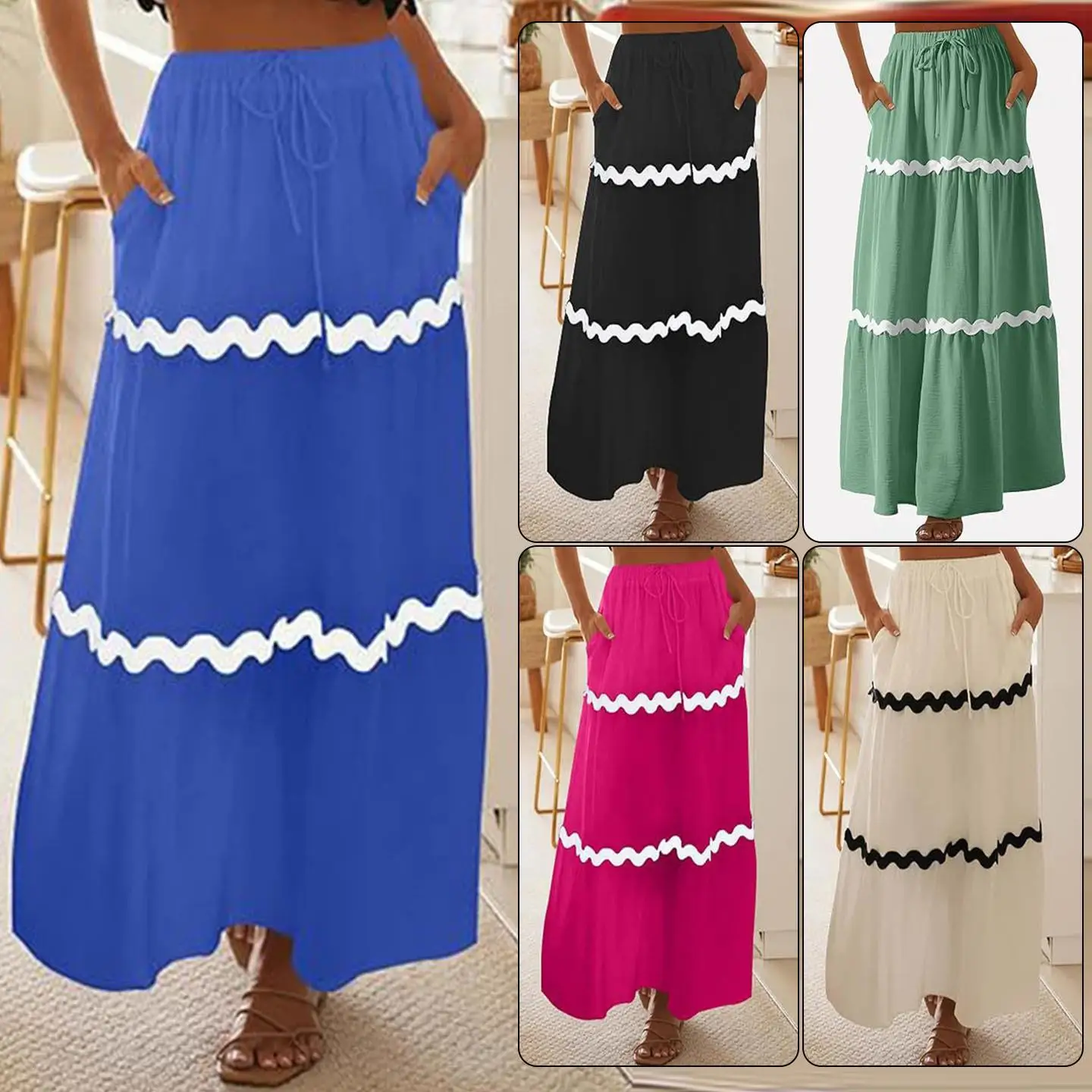 

Sexy Ruffle Hem f Skirt for Women Simple Sle Commute Sle mid Waist Design Cake Skirt ape PVC Fabric Ciwalk Suitable