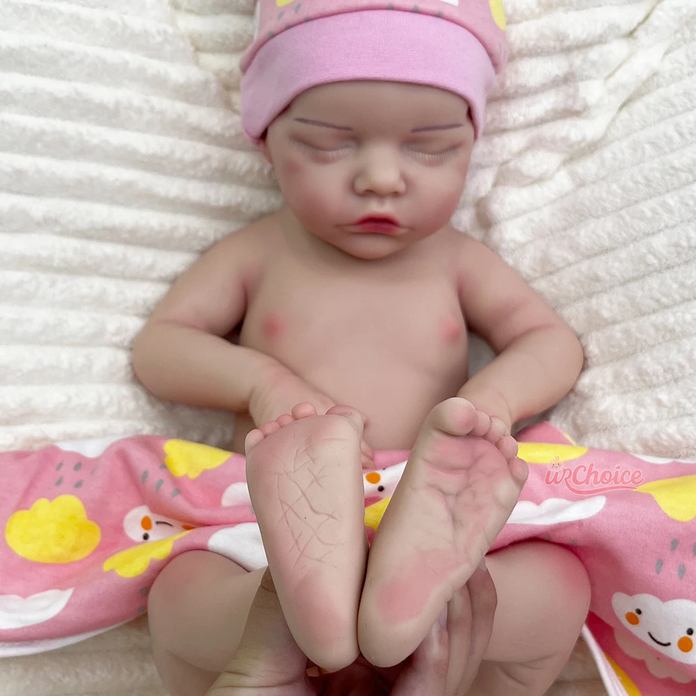 Levensechte Full Body Zachte 17Inch Siliconen Reborn Baby Meisje Gewogen Flexibele Ledematen Pop voor Dementie Eenzame Mensen Gift Kinderen speelgoed