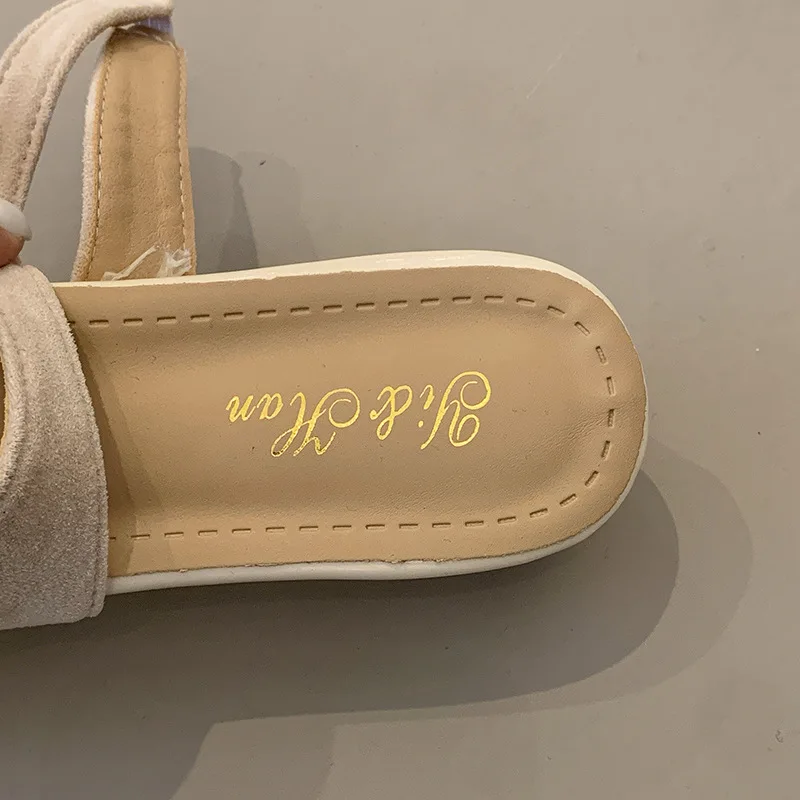 Women's Summer Sandals New with Skirt Sandals Women's Gentle Pleated Temperament French Bag Head Back Strap Wedge Heel Sandals - view 3
