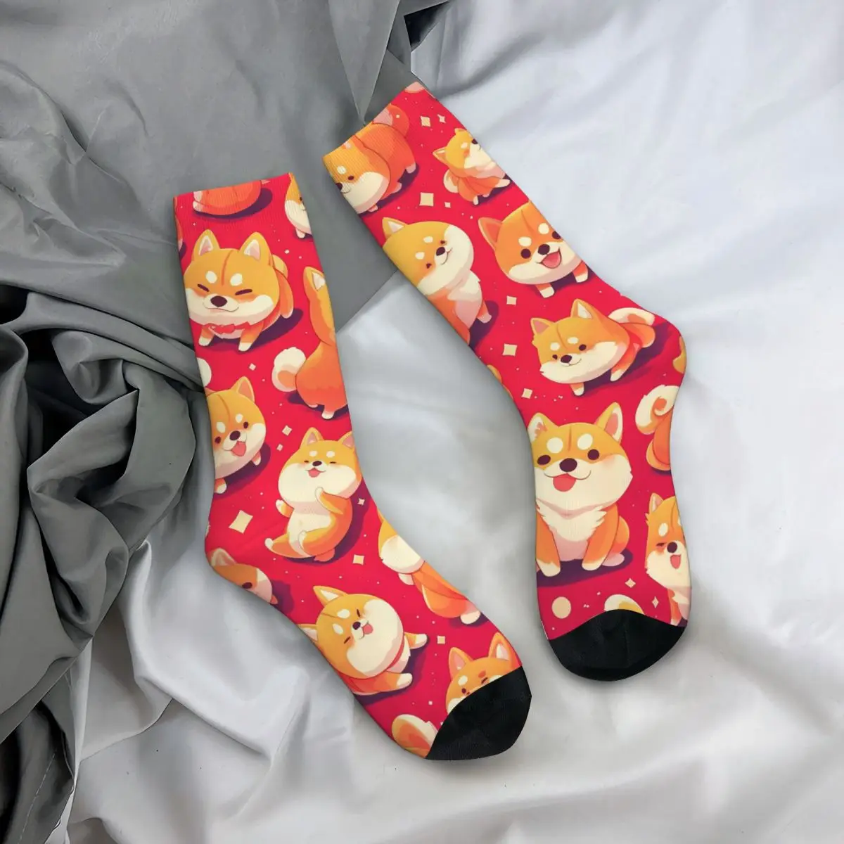 

Всесезонные чулки для экипажа, носки с принтом шиба-ину, длинные носки в стиле Харадзюку, аксессуары для мужчин и женщин, подарки