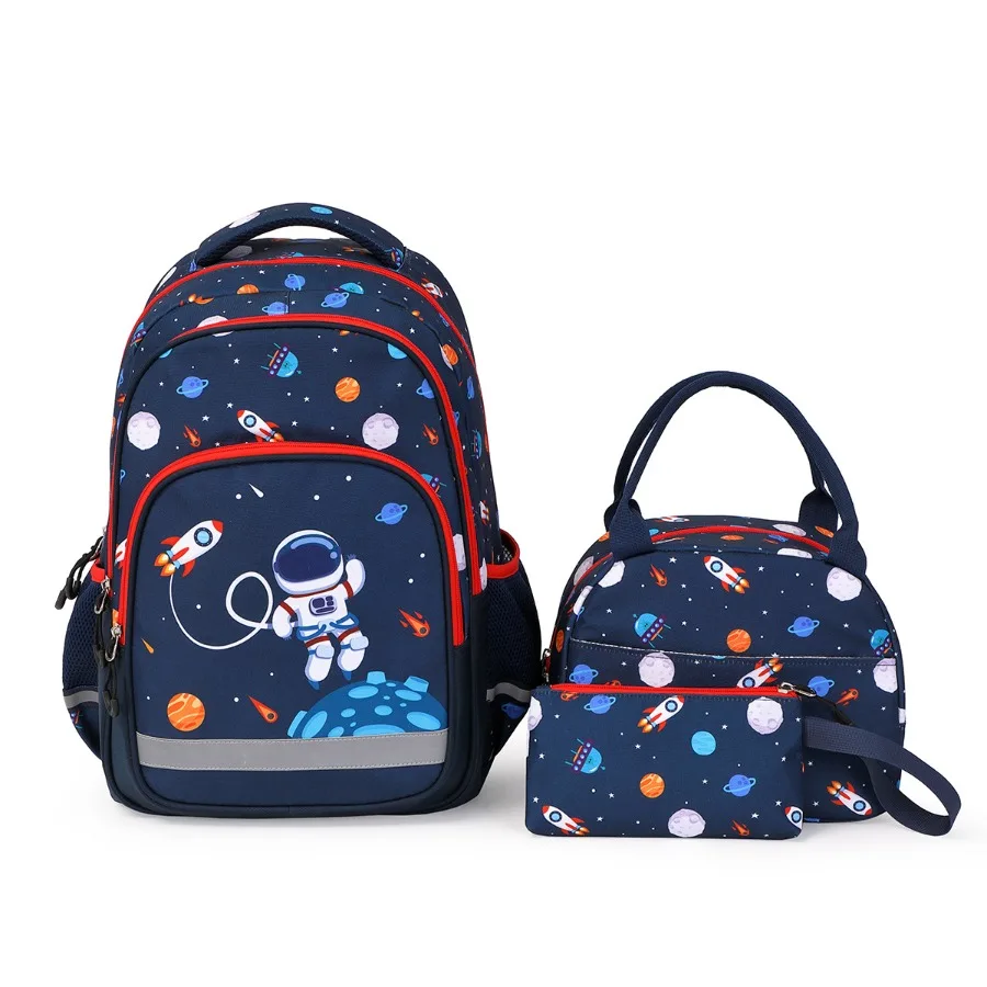 

【Spot goods】 - three-piece schoolbags schoolbag large capacity multi-layer backpack for boys waterproof