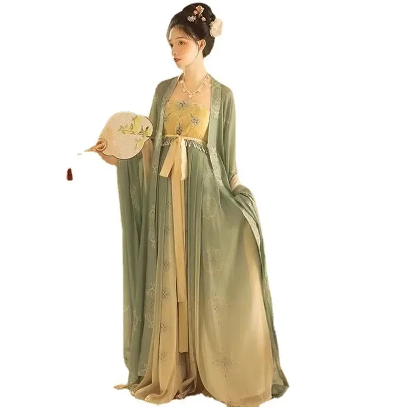 Vintage New Retro Chinese Hanfu Dress Tang Dynasty Women fairy Dance Perform Dress Chinese Style Graduate Costume Female Cosplay