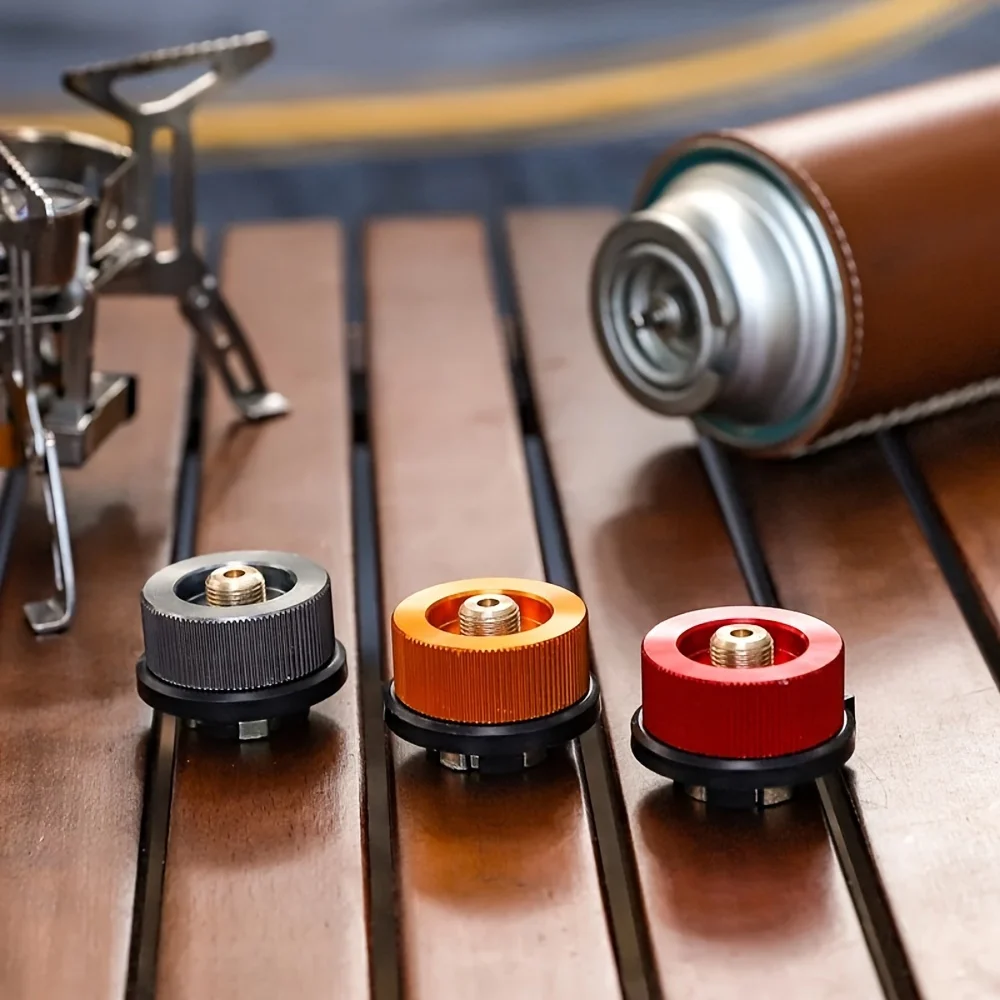 Adaptador de quemador de estufa para acampar al aire libre, conector convertidor de horno de tipo dividido, adaptador de cilindro de tanque de cartucho de Gas de apagado automático