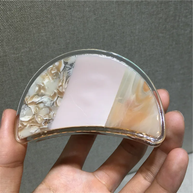 

8.9cm x5.6cm High-quality women clips hair Summer Fantasy three-color stitching Acetate Fashion Hairpins Gift Sweet Hair Clips