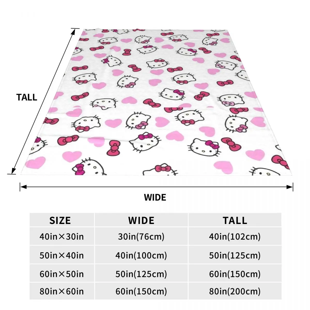 Hello Kitty Cartoon Cute Blanket Flannel Spring/Autumn Multi-function Lightweight Thin Throw Blanket Bedding Office Bedspread