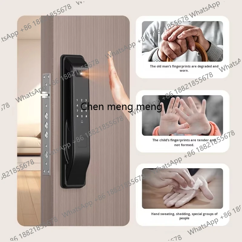 Smart Lock Fingerprint Palm Vein 3D Face Fully Automatic Remote Unlocking Visual Smart Home Security Door K7