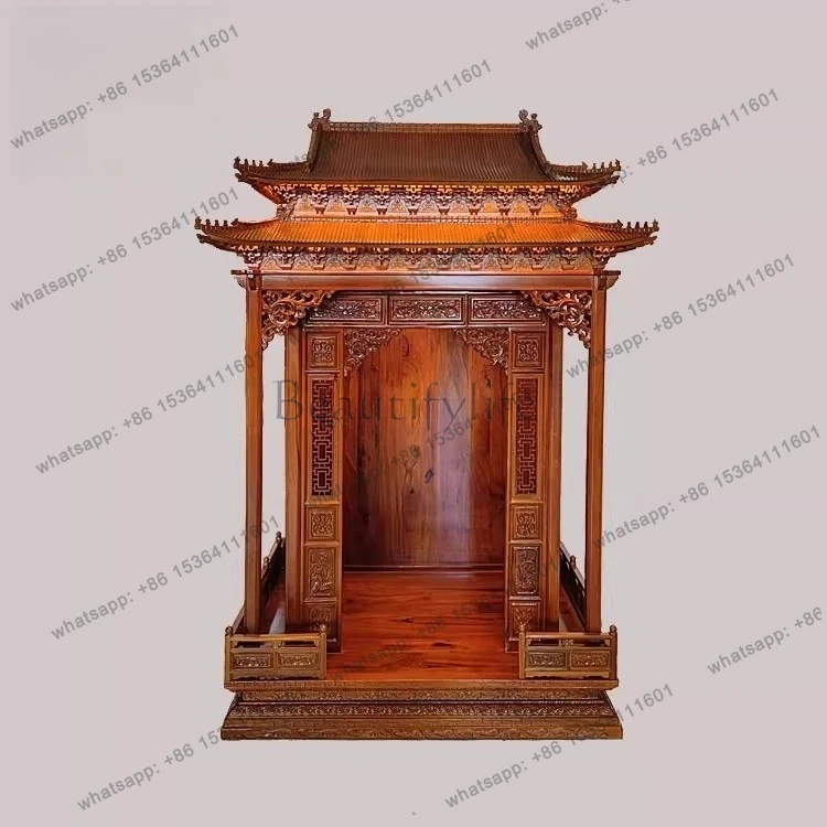 

* Бытовой шкаф из цельного дерева God of Wealth Guanyin Guan, шкаф для общественных поставок из палисандра, тяжелый карниз, подвесной буддийский шкаф на крыше