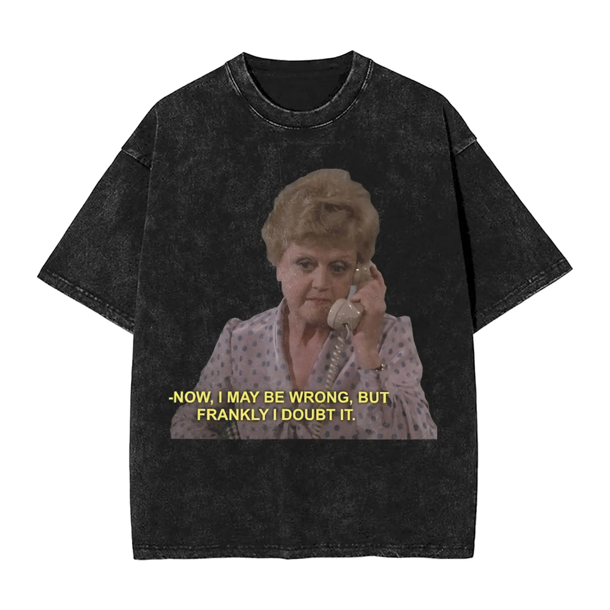 Camisetas lavadas Jessica Fletcher camiseta Street Murder She Wrote Streetwear 100% algodón estampado con dibujo Tops camisetas para mujer