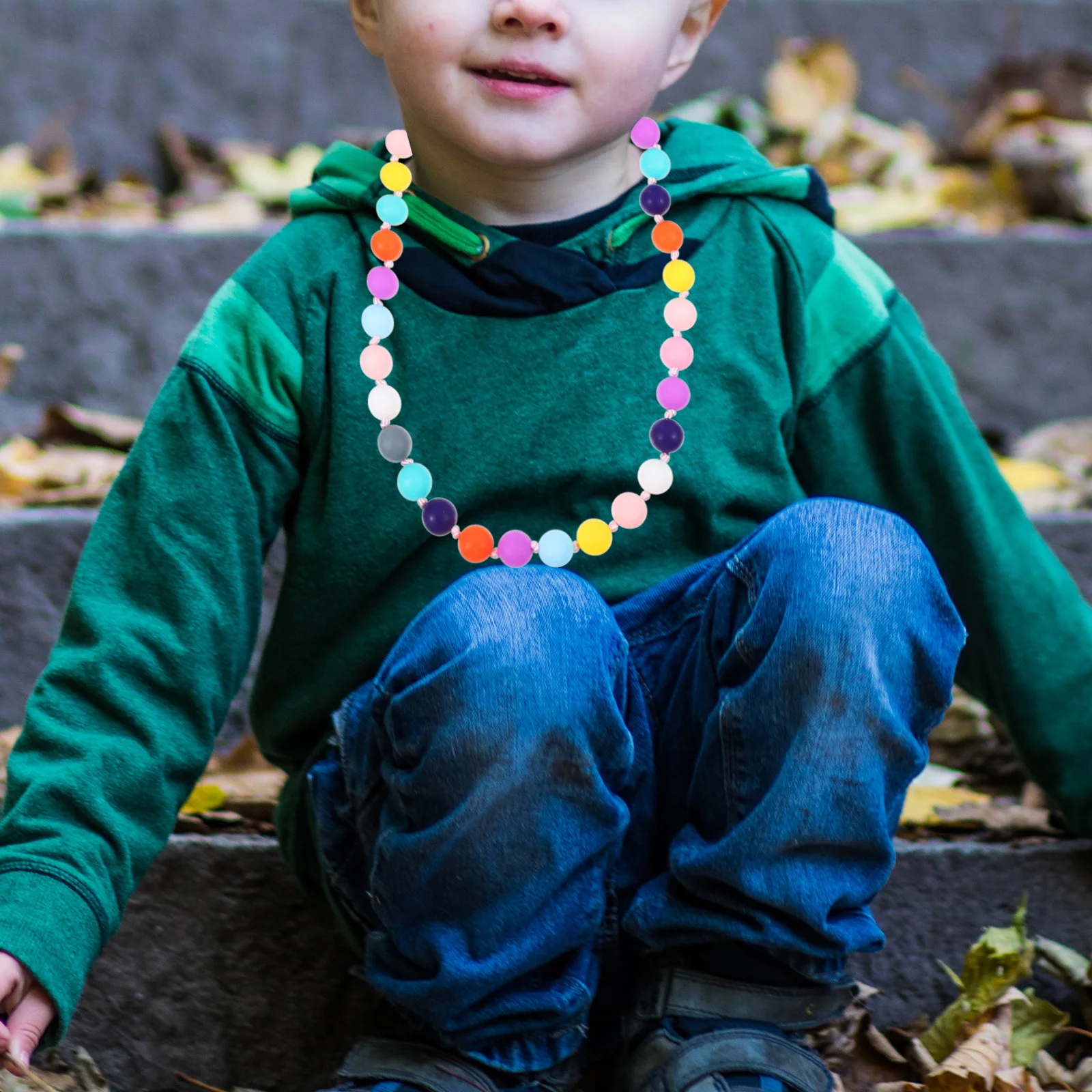 

Silicone Chew Necklace Babies Teething Toys Chain for Children Teether Chewing Kids Silica Gel Jewelry Children's Baby Pendant