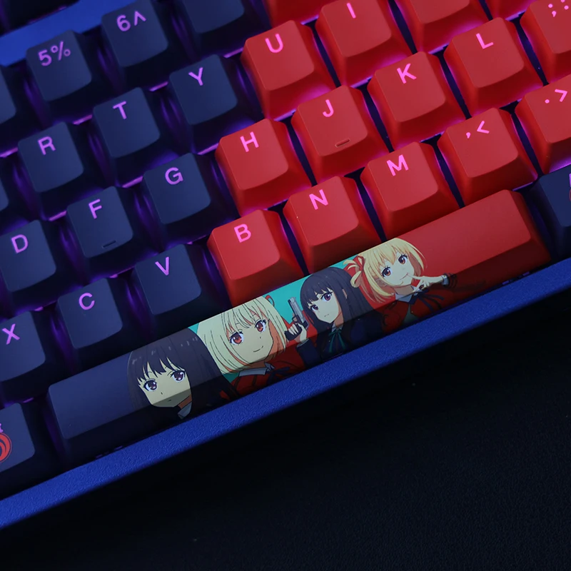 108 keys Hakurei Reimu Anime Theme PBT Keycaps RBG Translucent Cherry Profile for Mechanical Keyboard  theme keycaps