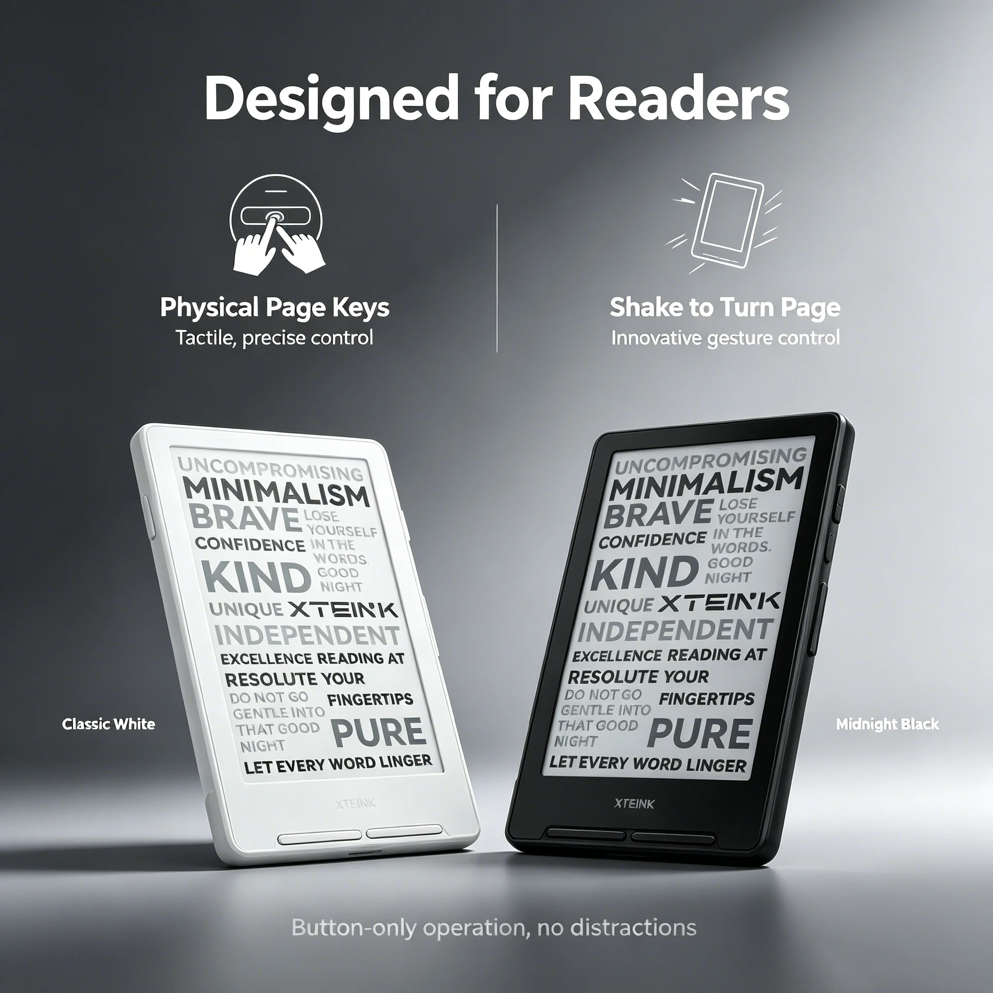 International Version XTEINK X4Classic Reader 4.3 Inch 68g Lightweight Shake and Flip Pages Eye Protection Ink Screen Portable