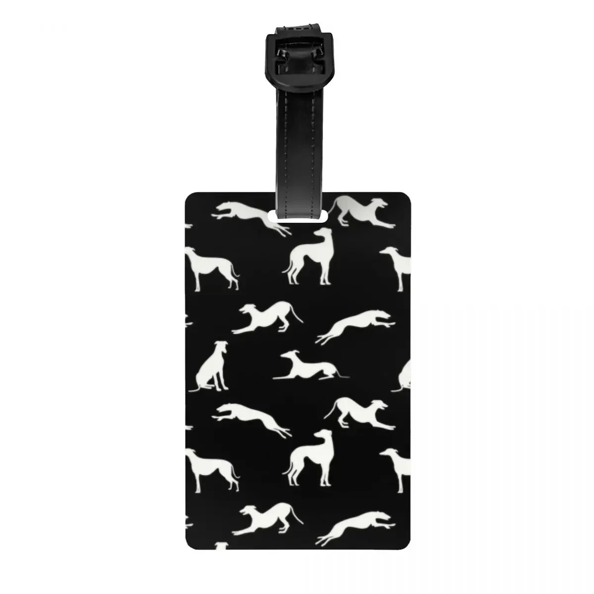 

Greyt Greyhound Silhouettes Luggage Tag for Suitcases Funny Whippet Sighthound Dog Baggage Tags Privacy Cover Name ID Card