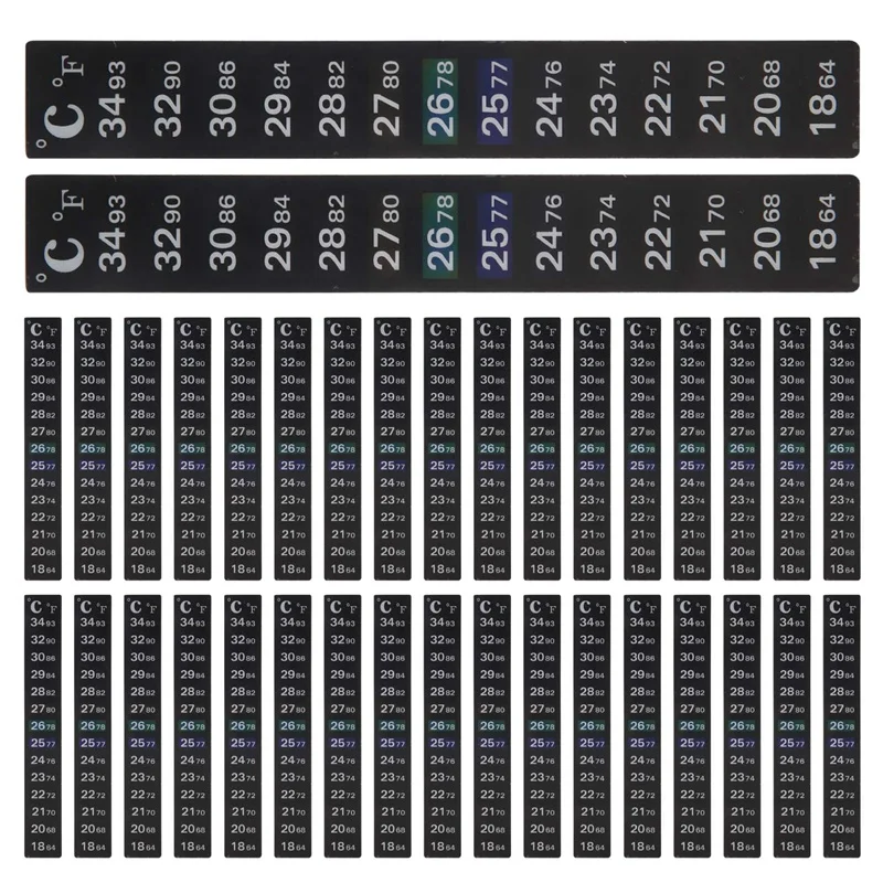 

36 Pieces Digital Temperature Sticker Adhesive Thermometer Strip Fermenter Adhesive Crystal Strip Aquarium Thermometer