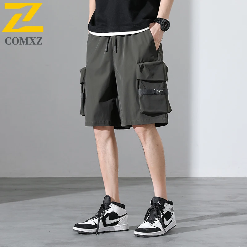 

Summer Sports Shorts Men's Fashion Street Ice Silk Quick Dry Bermuda Shorts plus size 8XL Youth Casual Multi Pocket Cargo Shorts