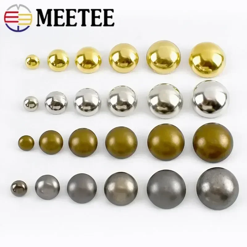 20/50Pcs 15-25mm Metal Buttons Retro Brass Buckle Round Mushroom Shank Button for Clothing Decoration Buckles Sewing Accessories