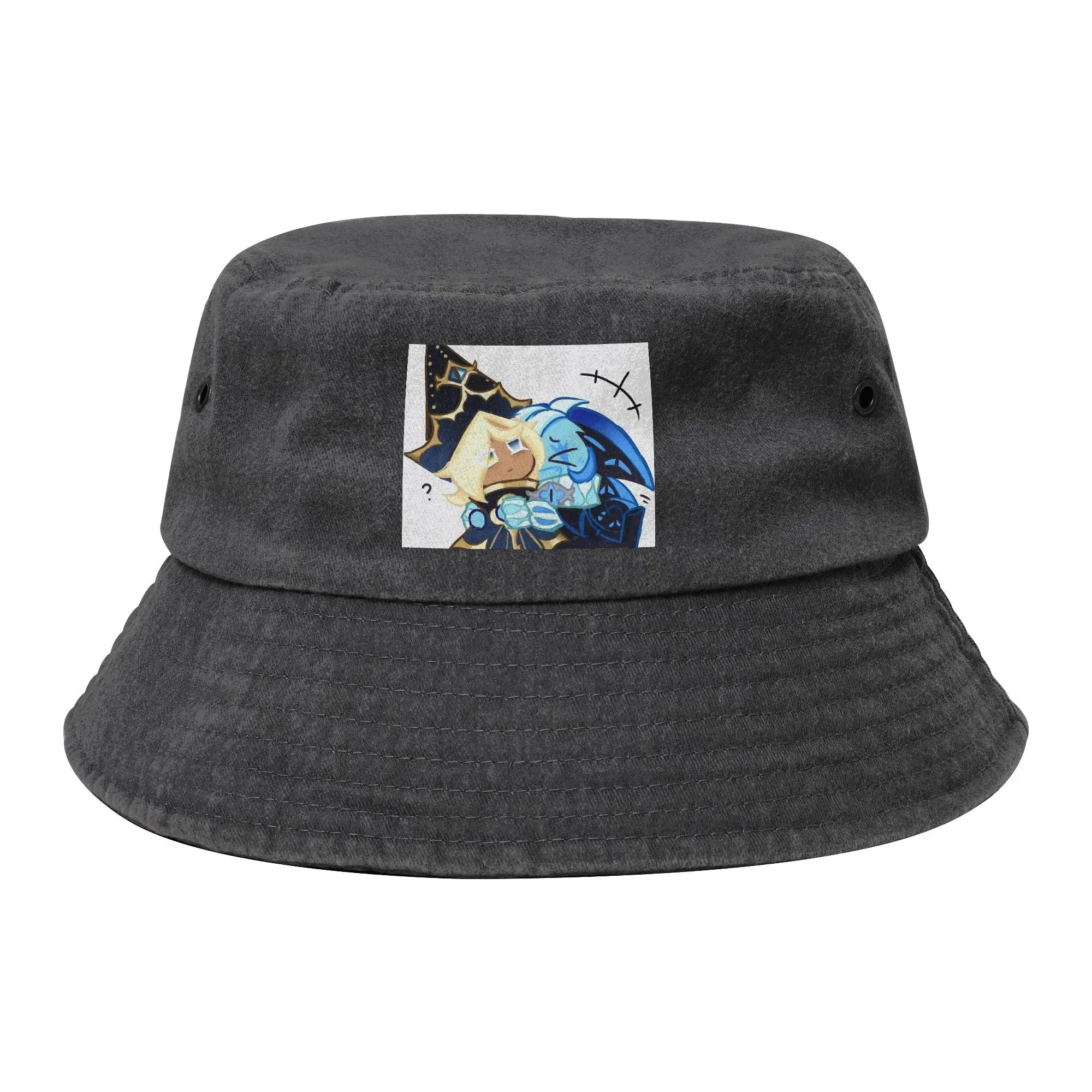 Travel Pure Vanilla and Shadow Milk Bucket Hat Teen Distressed Washed Hot Sun Hats Cookie Run Kingdom Bob Fishing Fisherman Hat
