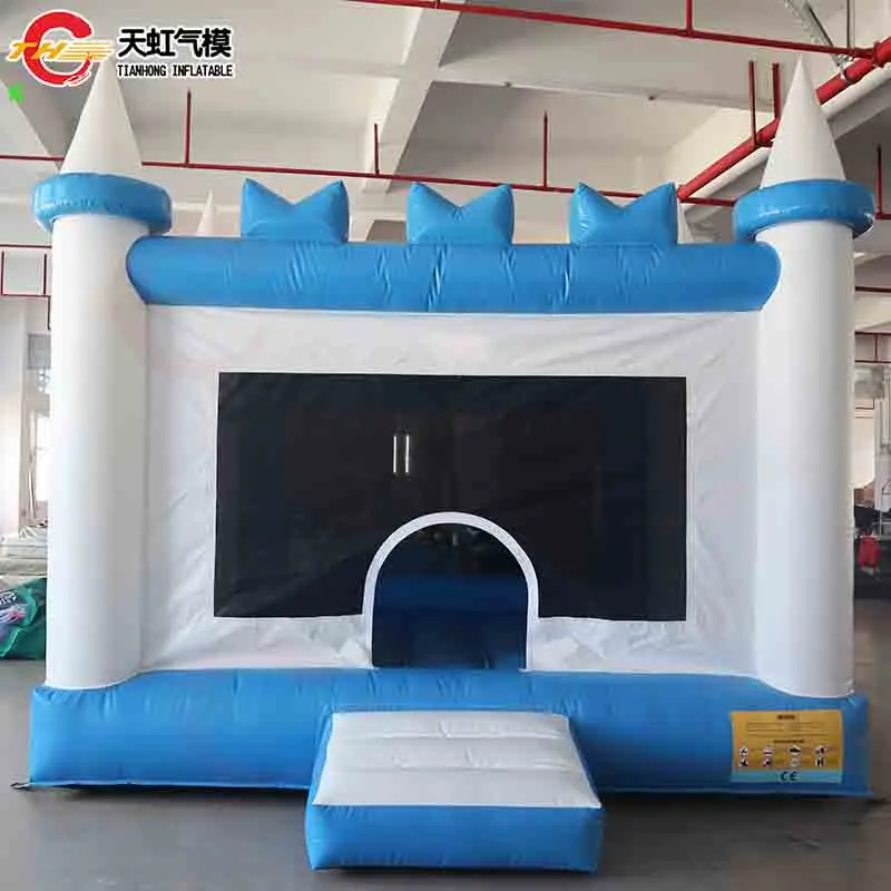 4x3m Blue and White Inflatable Bouncer House Bouncy Castle for Kids