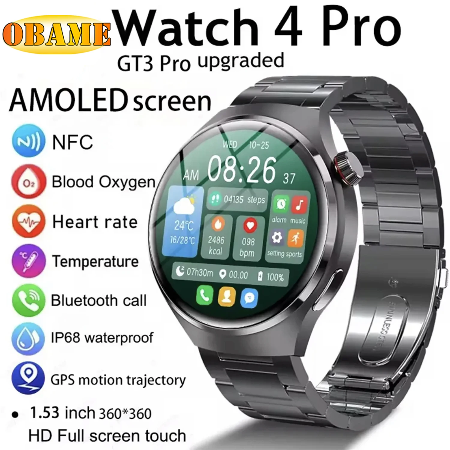 

Watch 4 Pro Smart Watch for Men Women Gift 2025 New in Sport SmartWatch Ultimate Design Bluetooth Phone Call WristWatch Compass