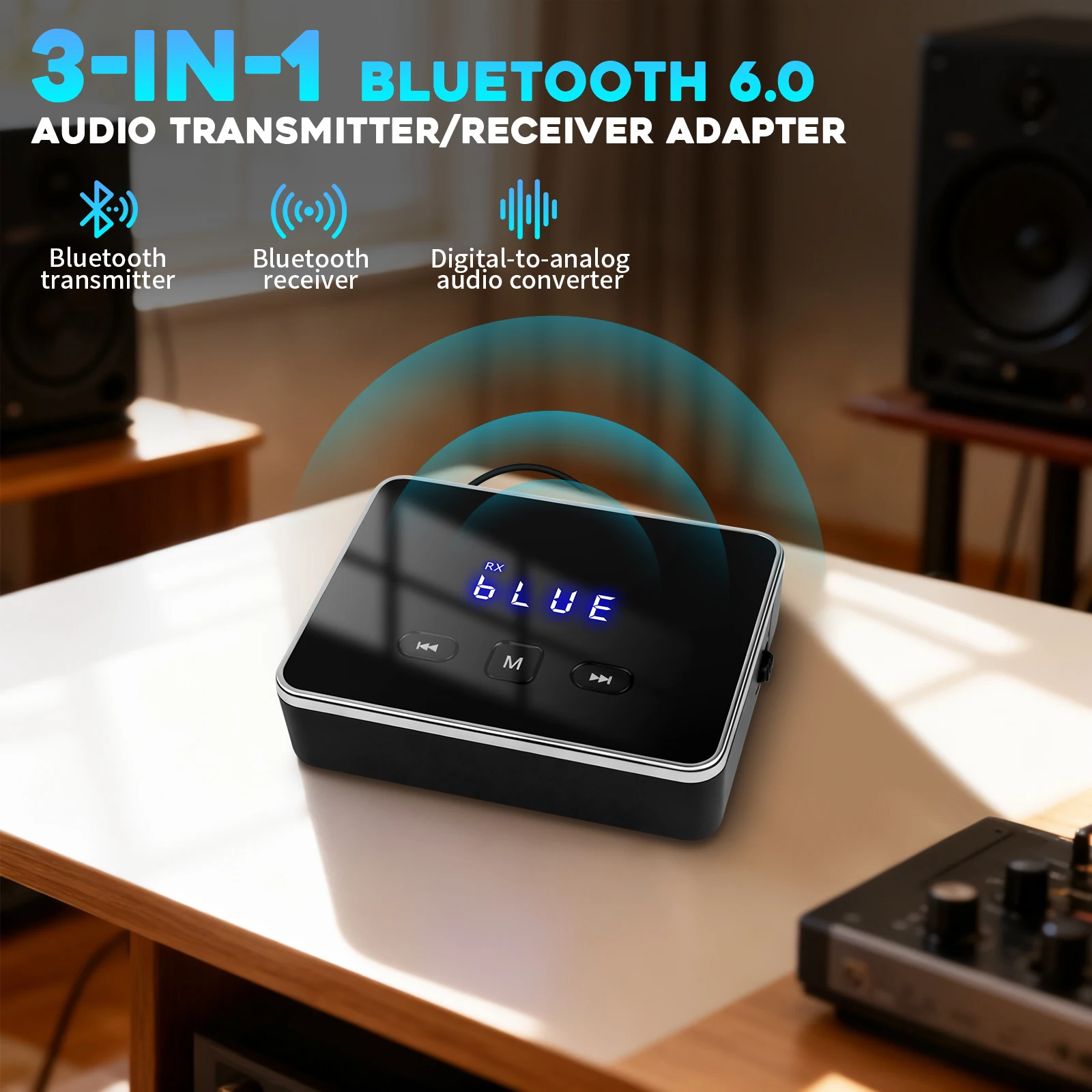 

Автомобильный приемник Bluetooth 6,0, передатчик aptX HD, разъем 3,5 мм, Aux, беспроводной адаптер, музыка для ТВ, автомобиля 2, адаптер аудиоприемника RCA