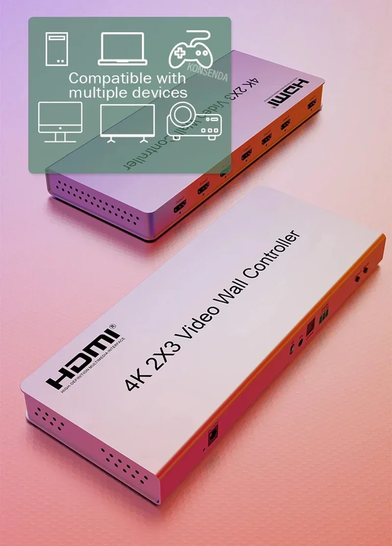 HD 4K 2x3 HDMI الفيديو الجدار تحكم 2x2 2x1 1x2 3x2 2 4 6 شاشة التلفزيون جدار خياطة المعالج متعدد شاشة فيديو جهاز الربط صندوق جديد #1