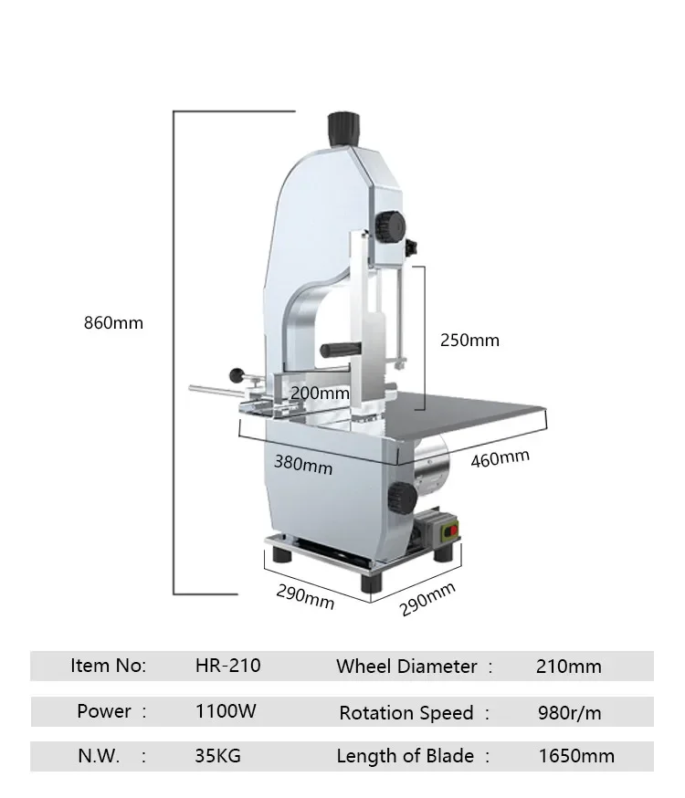 Semi automatic slicer commercial cutter price butchery electric butcher machinery bone saw meat cutting machine