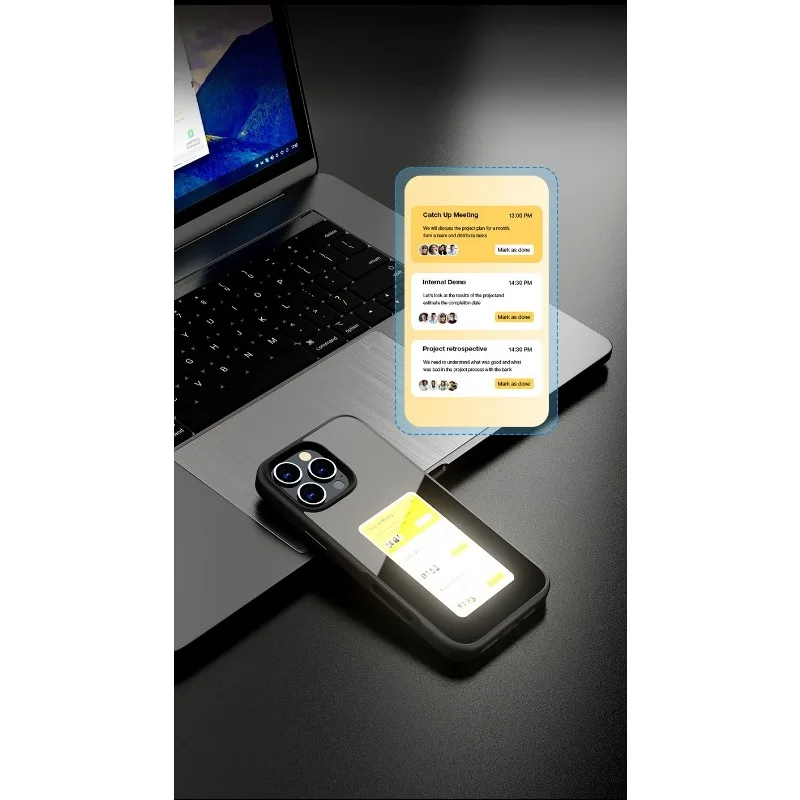 NFC Smart E-ink Screen Fashion Magnetic Phone Case for IPhone 16 15 14 13Pro Max Plus DIY Photo Anime Characters Protector Cover