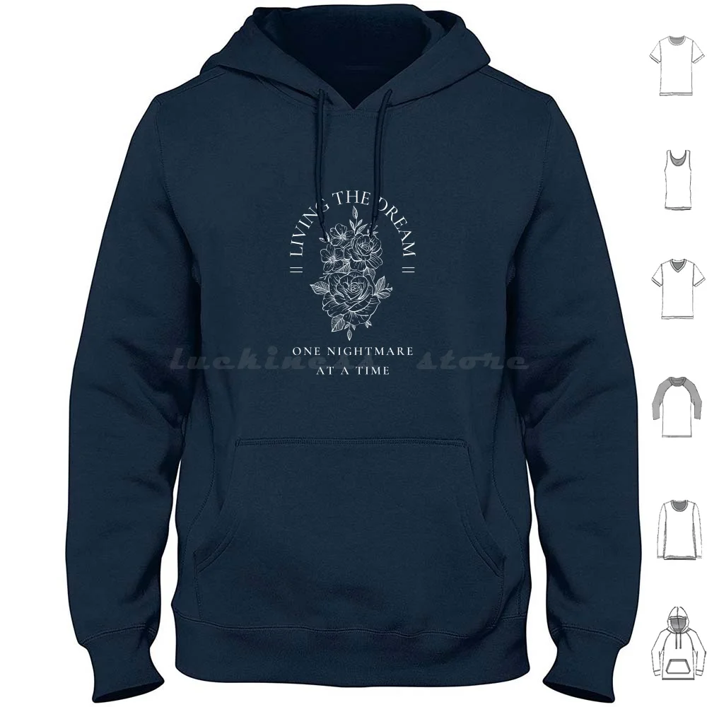 Living The Dream One Nightmare At A Time Hoodies Long Sleeve Living Dream One Nightmare Time Humor Funny Introvert