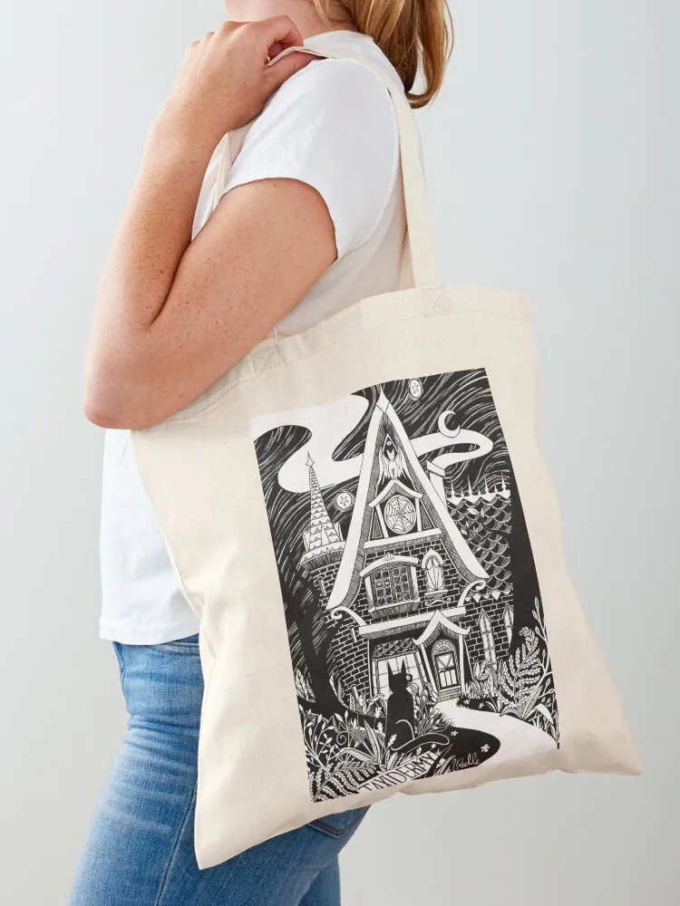 

The Mysterious House Illustration Tote Bag custom bags tote bag screen reusable grocery bags bag for beach