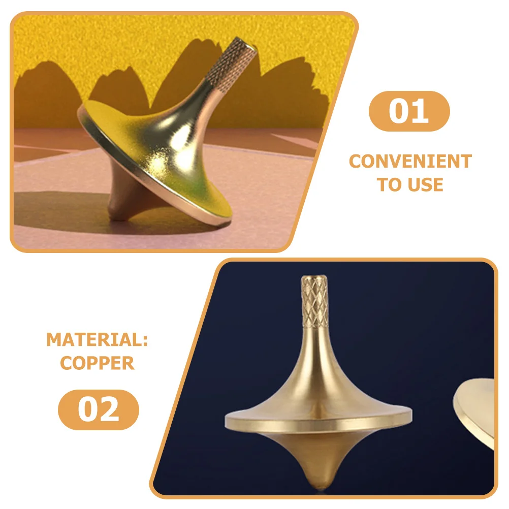 Giroscópio de cobre cor de latão amarelo durável leve portátil interativo descompressão presente de jogo de mesa