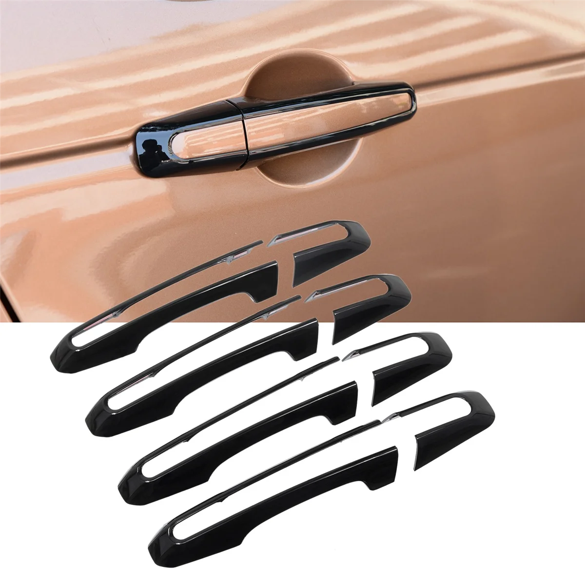 Outer Handle Decorative Frame Car Door Outer Handle Protective Decorative Frame for Land Rover Jaguar Black