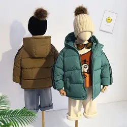 Boys Down Coat Jacket Cotton Outerwear Windbreak 2023 Dazzling Thicken Velvet Winter Warm Children's Clothing -10 Degrees Below