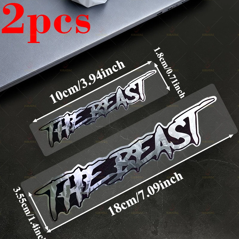 2-teiliges Aufkleber-Set mit der Aufschrift „The Beast“, wasserfeste Vinyl-Aufkleber für Auto und Motorrad, mehrfarbige Optionen