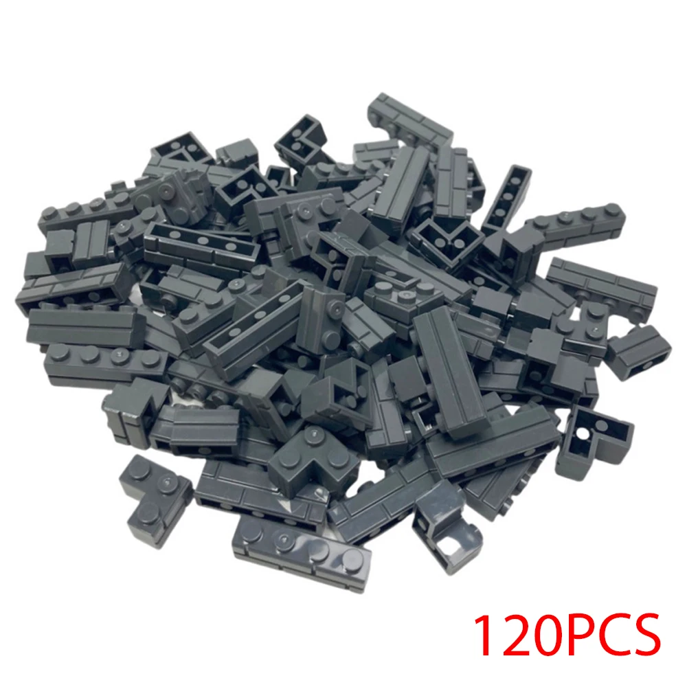 120PCS Willekeurige Gestreepte Bakstenen MOC Bouwstenen Speelgoed Paleis Kasteel Creatieve Figuren Militaire Stad Huis Muur DIY Onderdelen