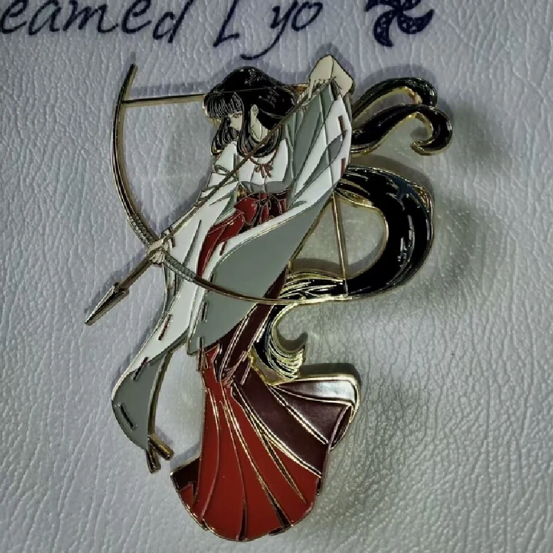 In Stock Inuyasha Kikyo Metal Enamel Badge High Quality Cartoon Decor Collectible Ornament Gift For Anime Character Accessory