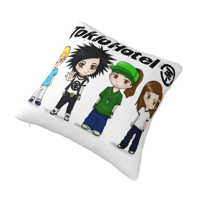 Benutzerdefinierte Nordic Tokio Hotel Rock Band Bill Kaulitz Kissenbezüge 40x40cm Polyester Kissenbezug für Sofa Auto Quadratischer Kissenbezug