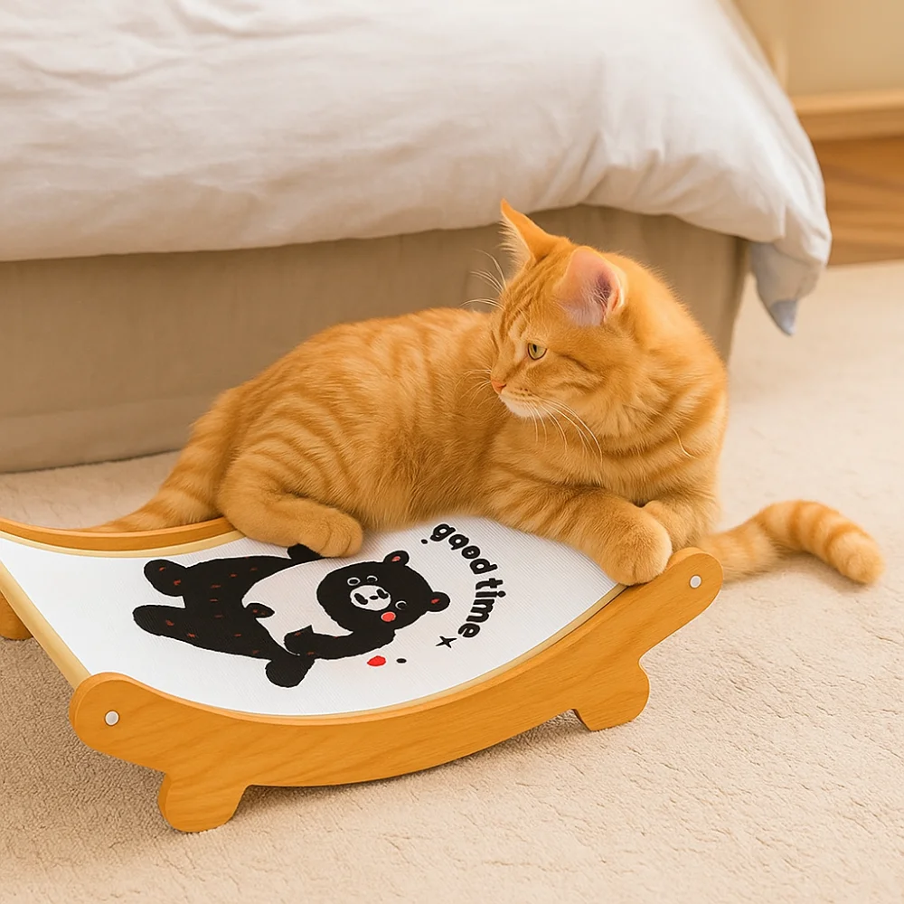 

Wear-resistant Sisal Cat Scratching Pad Scratch Resistant Wooden Cat Scratching Board U-shaped Detachable Cat Sofa Bed Playing