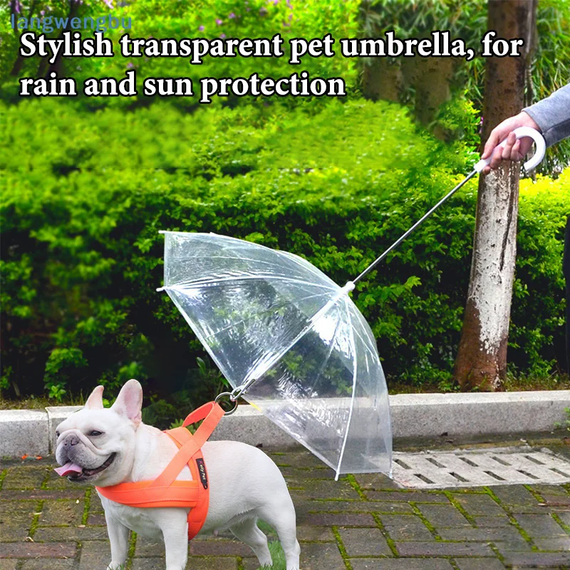 New Pet Umbrella Leash Rainproof Snowproof Dog Umbrella Leash For Small Dogs Adjustable Doggy Umbrella