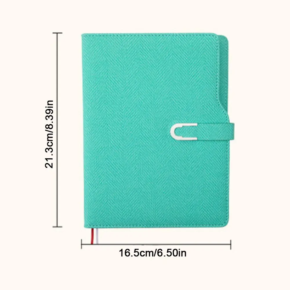 200 Pages A5 Notepad PU Leather Cover Thickened Paper Students Notebook Horizontal Line Wear-resistant Diary Meeting Minutes