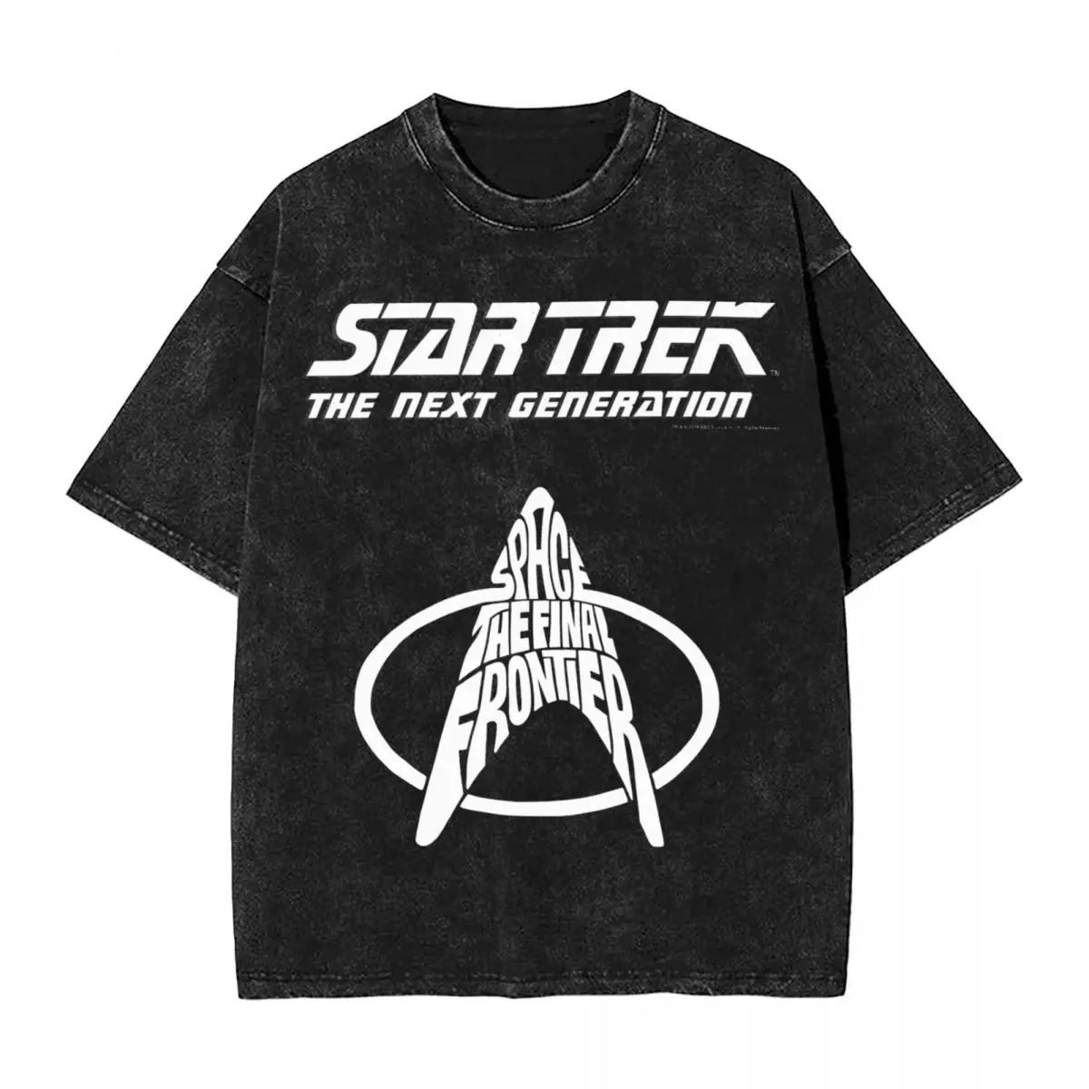 Washed T Shirt Stars Treks Space The Final Vintage T-Shirt Harajuku Streetwear 100% Cotton Graphic Tops Tops Tees Men Women