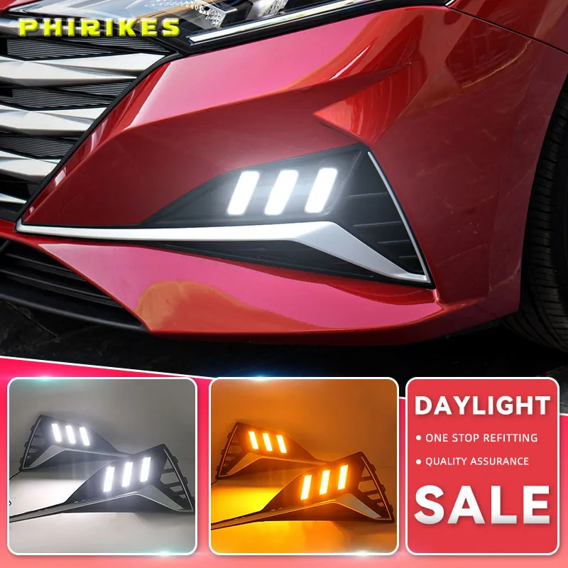 LED DRL Daytime Running Light Fog Lamp 12V Car Running Lights For Hyundai Accent Solaris Verna 2020