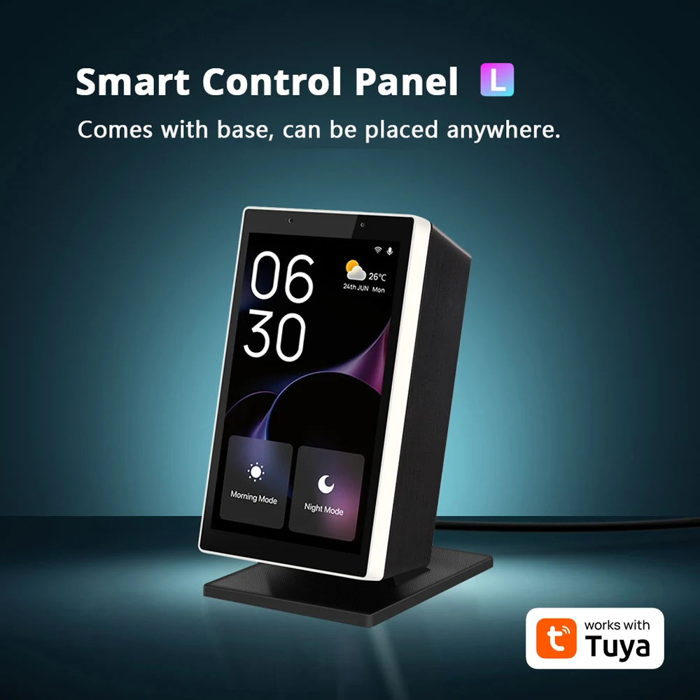 Smart Control Panel 5 inch US WiFi Central Control Panel with Base 2 Relay Switch Built-in Zigbee Gateway Work with Tuya APP