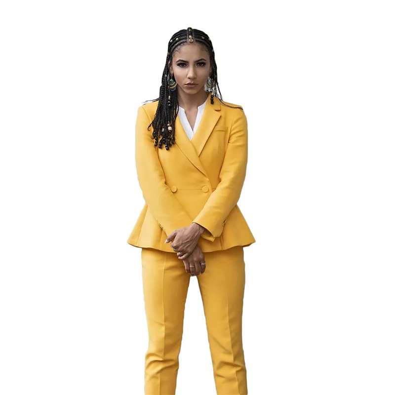 Pequeno-Cintura Das Mulheres Terno Ajustado Blazer + Calça Formal Office Lady Brasão Jacket Custom Made 2023 vestido de Noiva Primavera Smoking Женский костюм