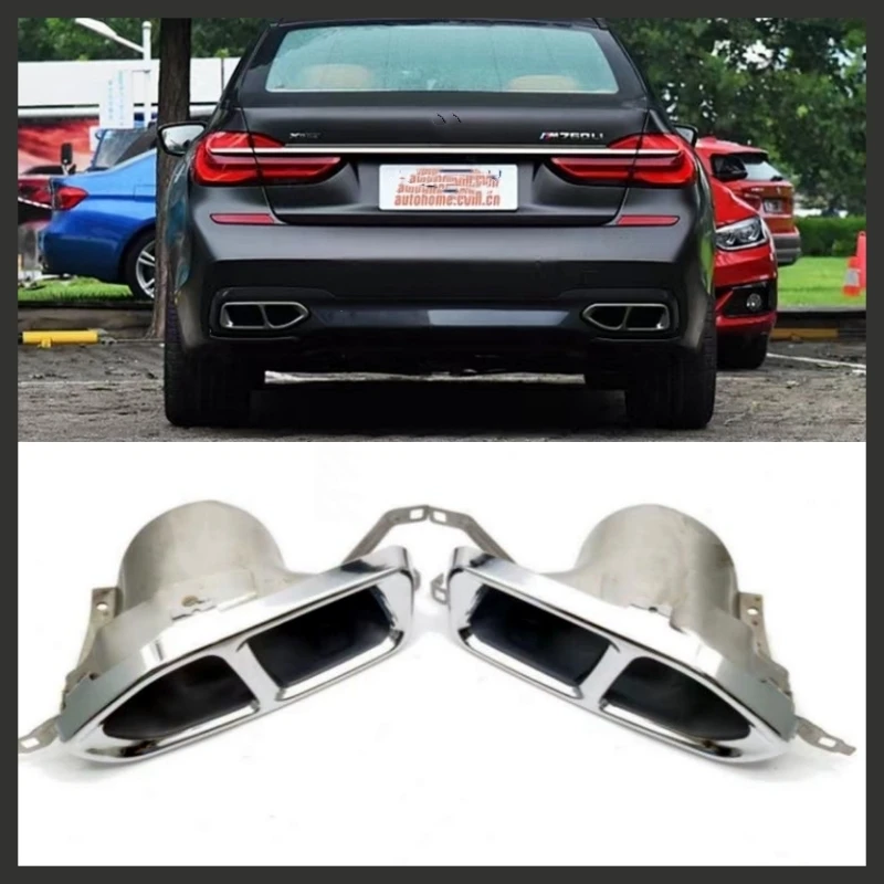 

For BMW 7 Series M Sport G11 G12 2016-2018 M760 Car Rear Exhaust Muffler Tip Pipe Black/Silver Air Outlet Vent Exhause Tailpipe