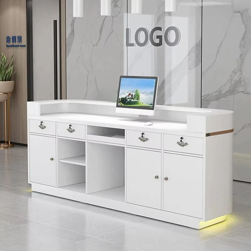 Modern Small Marble Metal Cash Register Beauty Salon bar Reception Desk Custom Color Front Desk