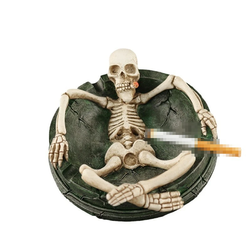 Creative Small Gifts Personalized Skull Human Body Resin Ashtray Home Desktop Decorative Ornaments Halloween Gifts