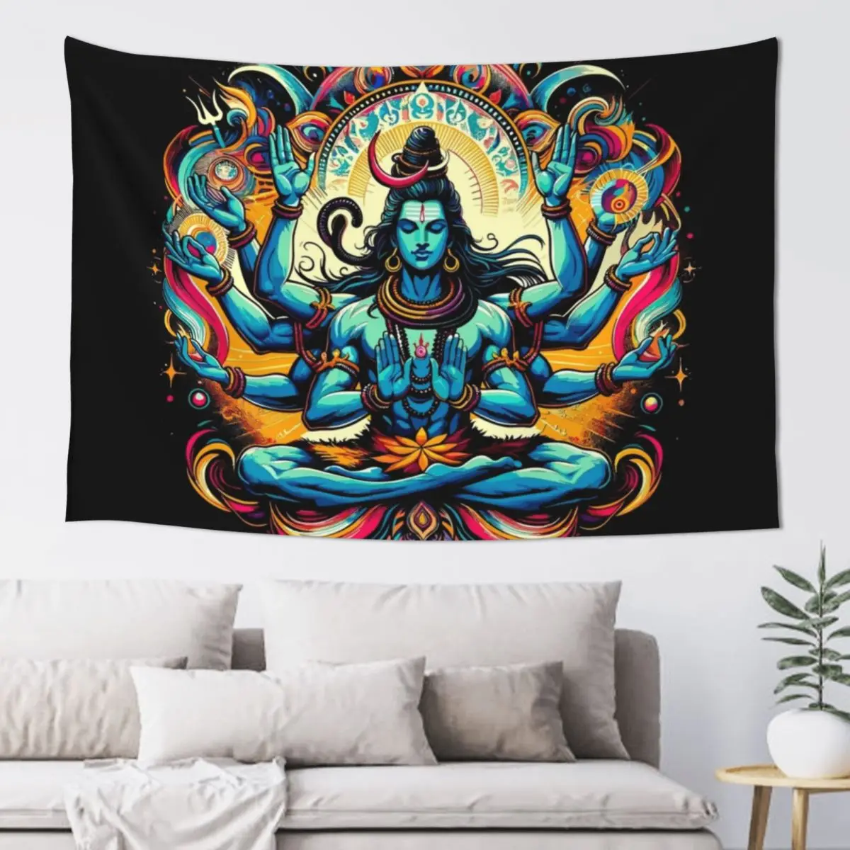 

LORD SHIVA BLESSINGS Tapestry Room Decoration Korean Style Cute Decor Art Mural Bedroom Deco Tapestry